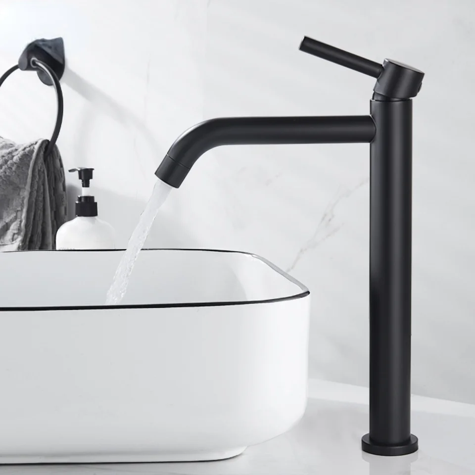 

Black Basin Faucets Bath Basin Mixer Faucet Bathroom Vessel Washbasin Water Mixer Taps Hot and Cold Water Mixer Tap