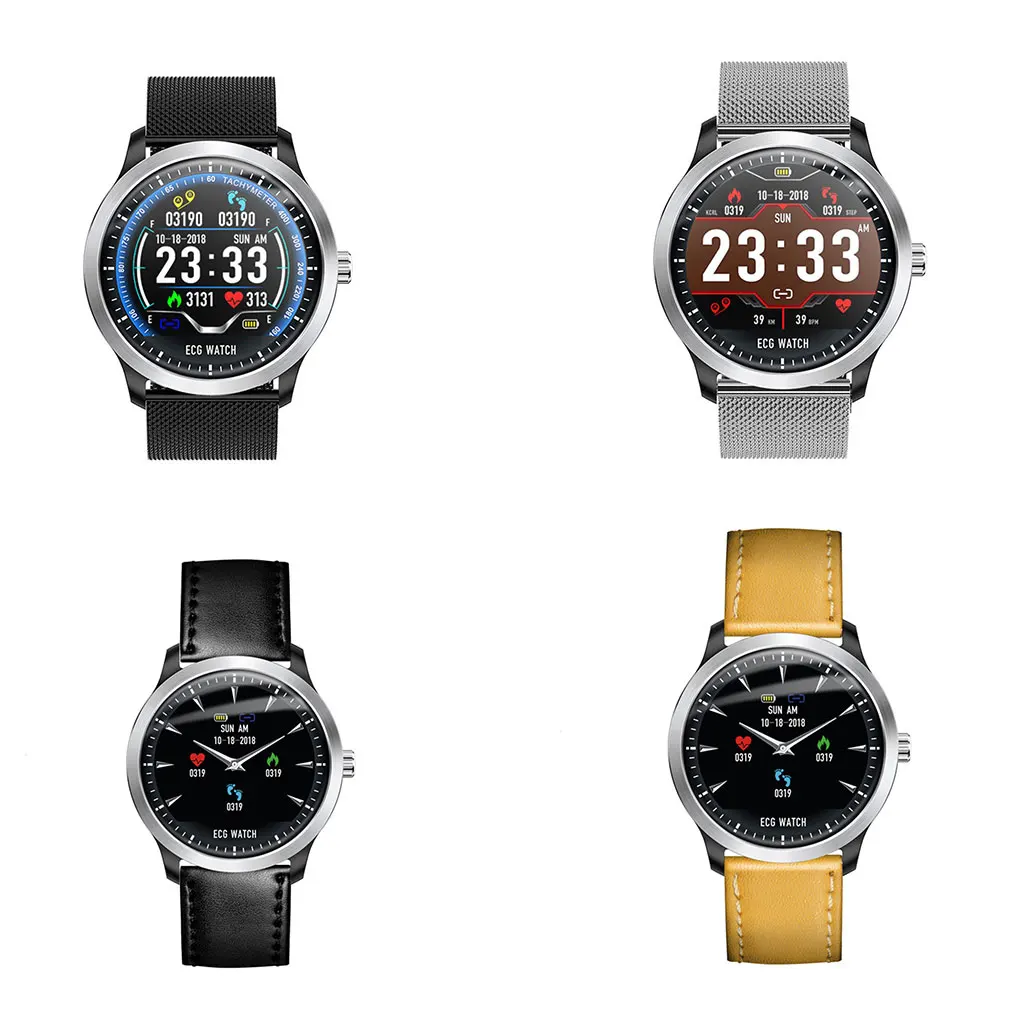 

N58 Smart Watch IP67 Bluetooth Waterproof Heart Rate Blood Pressure Smart Watch Fitness Round PPG+ECG Wristwatch Call Reminder