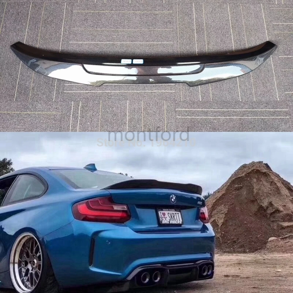For BMW F22 M235i F87 M2 2014-2018 PSM Style Car Styling Carbon Fiber Rear Trunk Spoiler Tail Boot Lip Wing