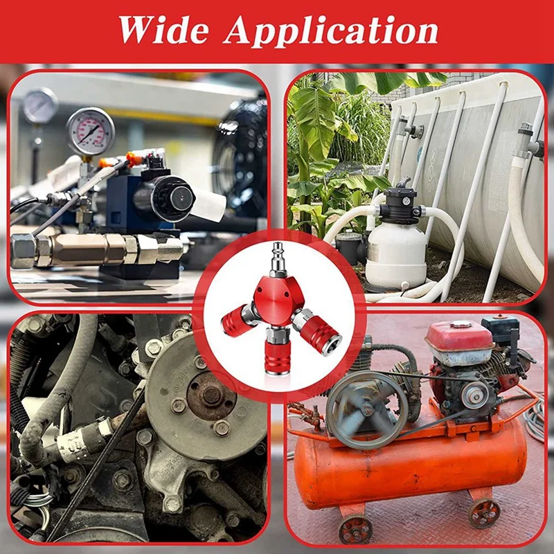 4 шт. соединители для воздушного шланга 3 способа фитинги 1/4 дюйма NPT аксессуары