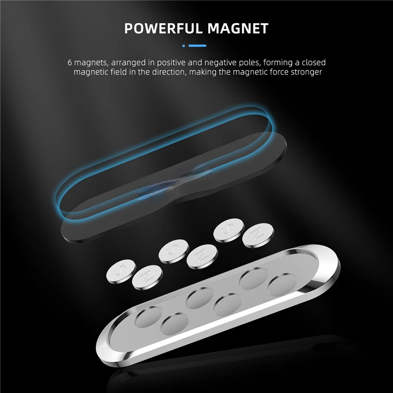 

2022 Trend For iPhone Zinc Wall Magnet Wall GPS Bracket Car Phone Holder mini Strip Shape Stand Universal