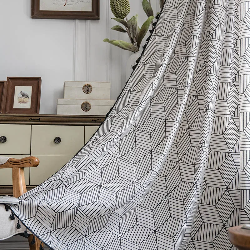 

Богемная трехмерная Затемняющая занавеска с геометрическим принтом для гостиной спальни эркера кухни