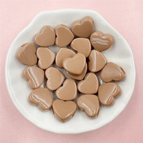 Бусины акрил сердце цветок 20 шт