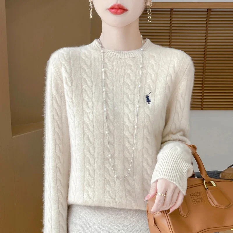 Зима-Осень новый тонкий толстый женский свитер с длинными рукавами повседневный