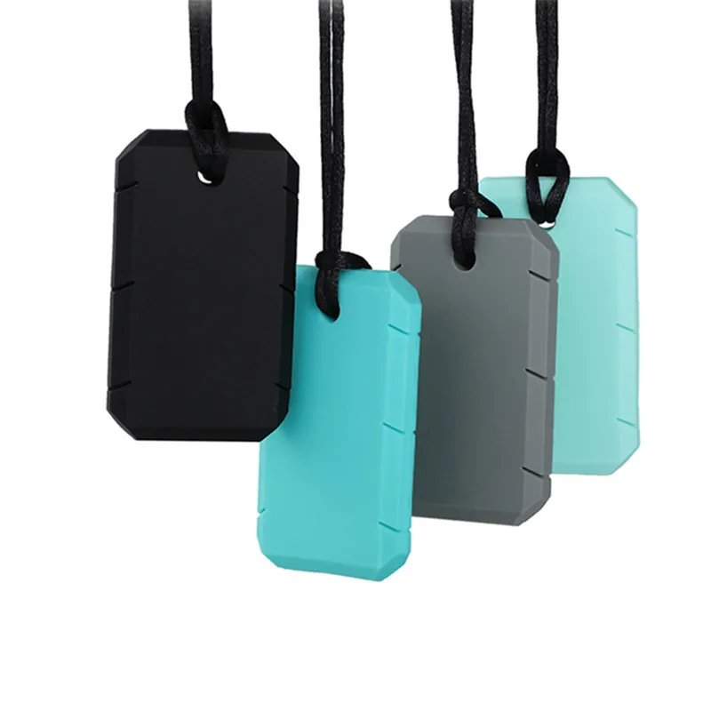 

Силиконовый Прорезыватель для зубов, армейское колье для зубов в стиле СДВГ, жевательное ожерелье, предметы для ротовой фототерапии для аутизма, Детская сенсорная Жевательная подвеска