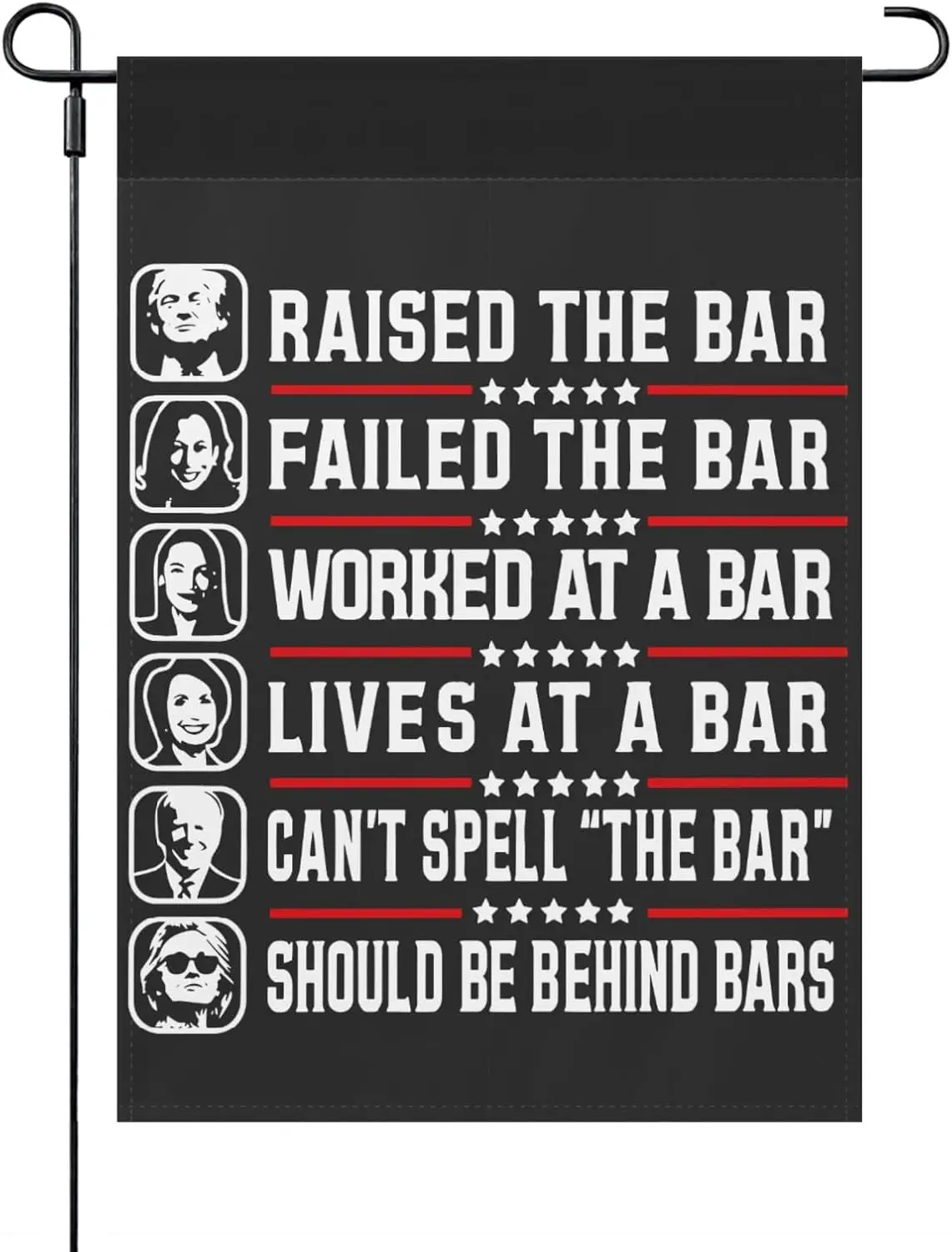 Забавный Трамп 2024 флаг для поднятия бара сада один размер веселый маленький