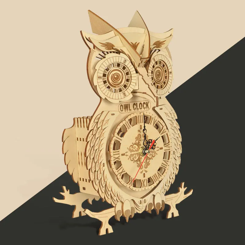 3D деревянная головоломка часы с совой украшения модель DIY сборная игрушка наборы