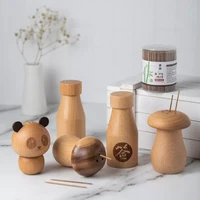 household personalized toothpick holder desktop decoration accessories wooden toothpick box nordic restaurant cute toothpick jar