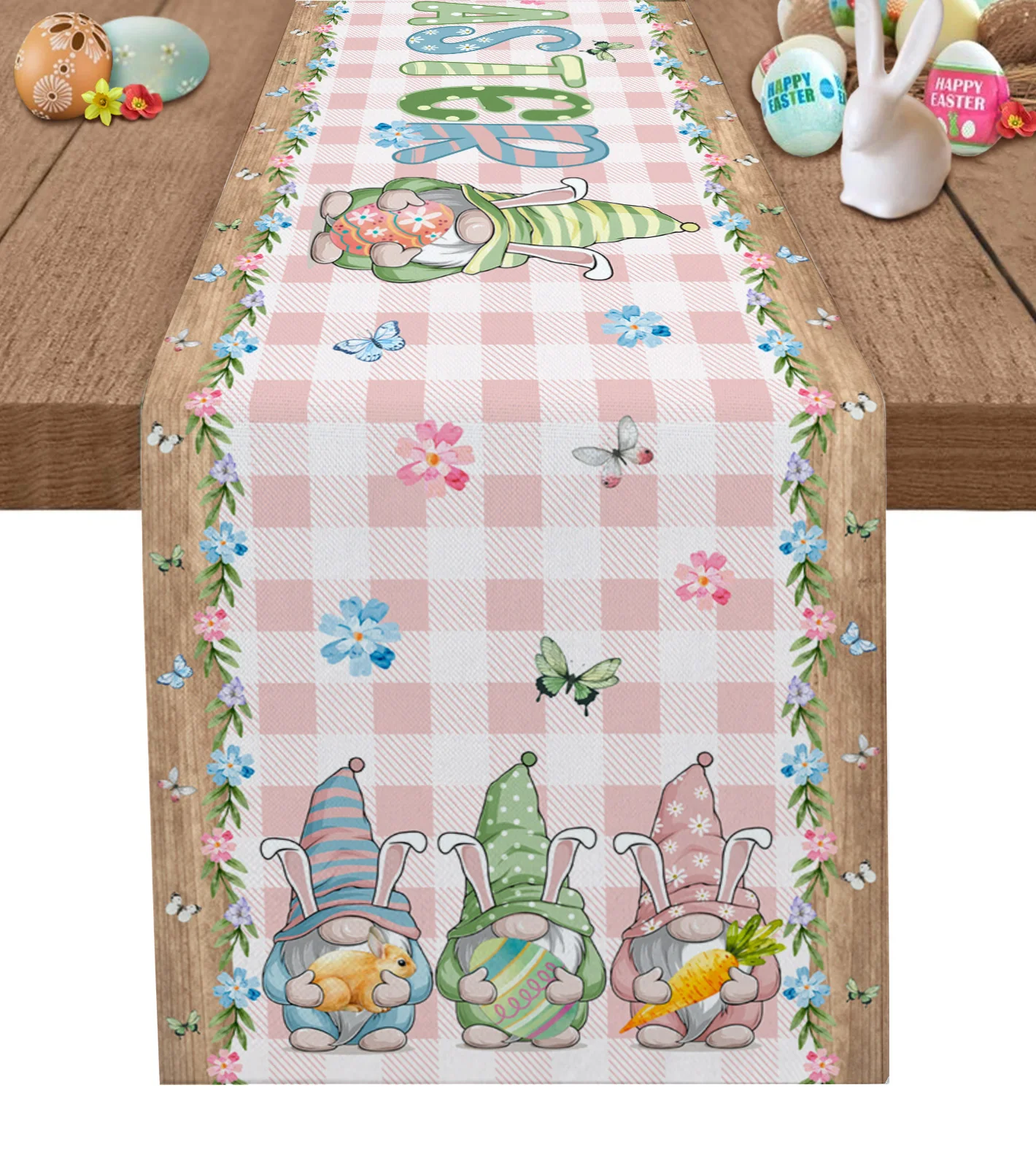 

Easter Bunny Egg Gnome Table Runner Wedding Festival Table Decoration Home Decor Kitchen Table Runners Placemats