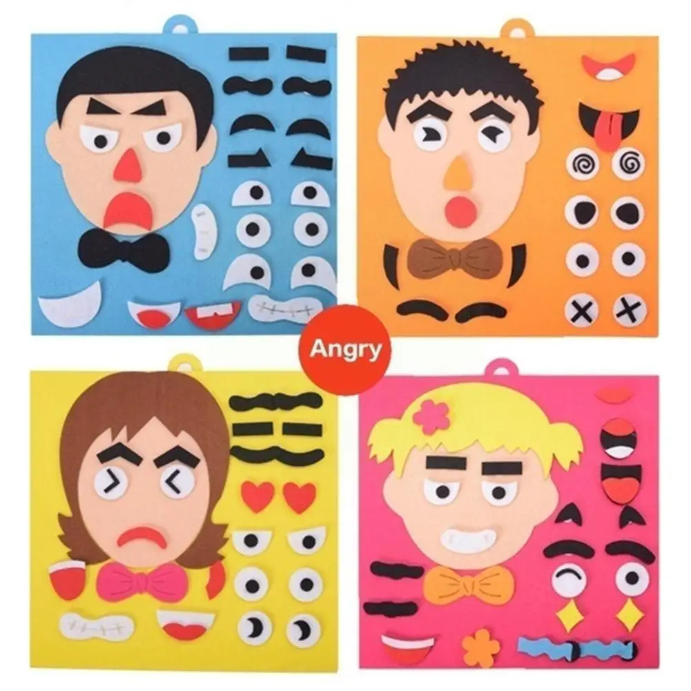 

Kids Expression Emotion Change Game Diy Felt Fabric Teaching Toy Kit Learning Aid Craft Educational Montessori Kindergarten C1r8