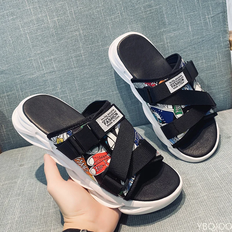 

Summer Slippers Men Home Indoor Slides for Men's Shoes Comfort Flat Sole Non-slip Flip-flops Trend Beach Shoes Sport Slippers