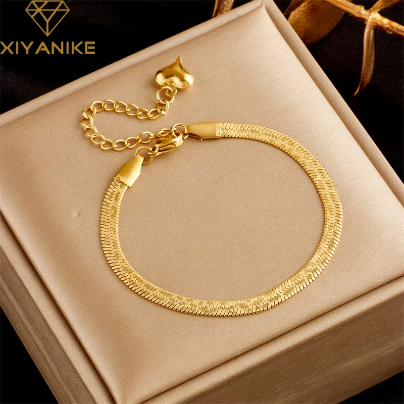 

XIYANIKE 316L Stainless Steel Bracelet Snake Bone Chain Accessories for Women Sample Chic New Trends Party Jewelry Gifts Pulsera