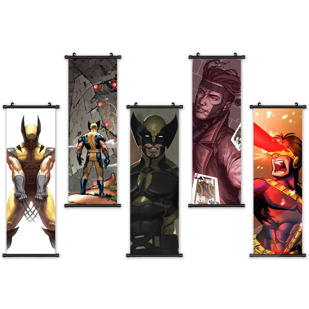

HD Print Movie Canvas Marvel Character Painting Plastic Scroll Hanging Wolverine Poster Art Home Room Wall Decoration Picture