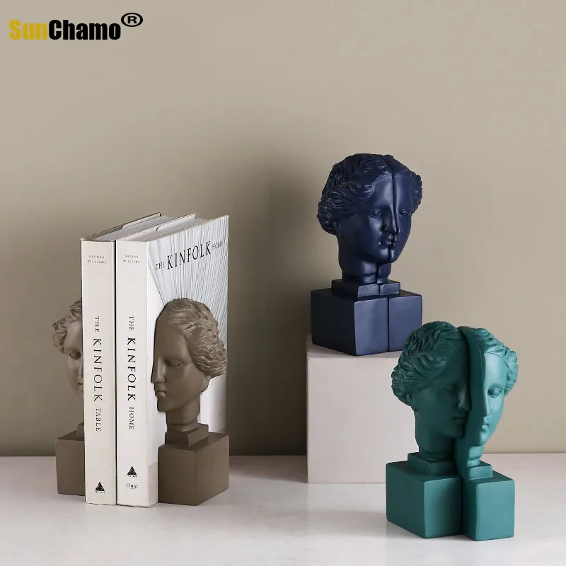 

Sunchamo скандинавский венерина Аватар Скульптура книжные концы Смола современное искусство поделки Настольный книжный Стенд украшение для д...