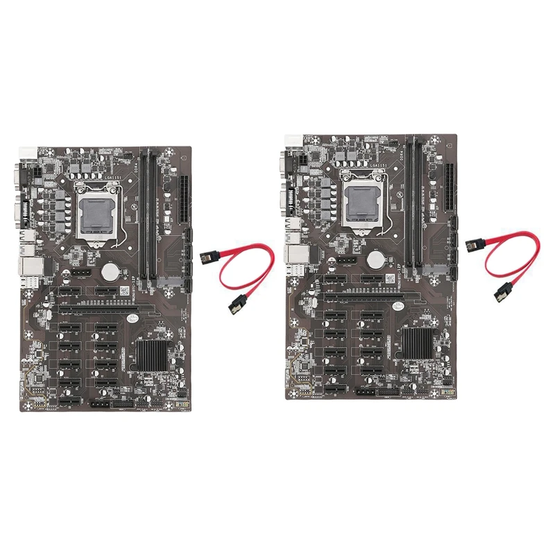 

Материнская плата для майнинга 2X B250B ETH + кабель SATA LGA1151 DDR4 12x слот для графической карты MSATA SATA3.0 USB3.0 для майнинга BTC