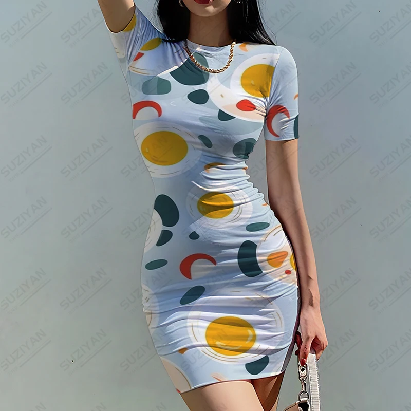 

Женское летнее облегающее платье, модное платье с 3D принтом, гавайская пляжная одежда, освежающее и удобное платье