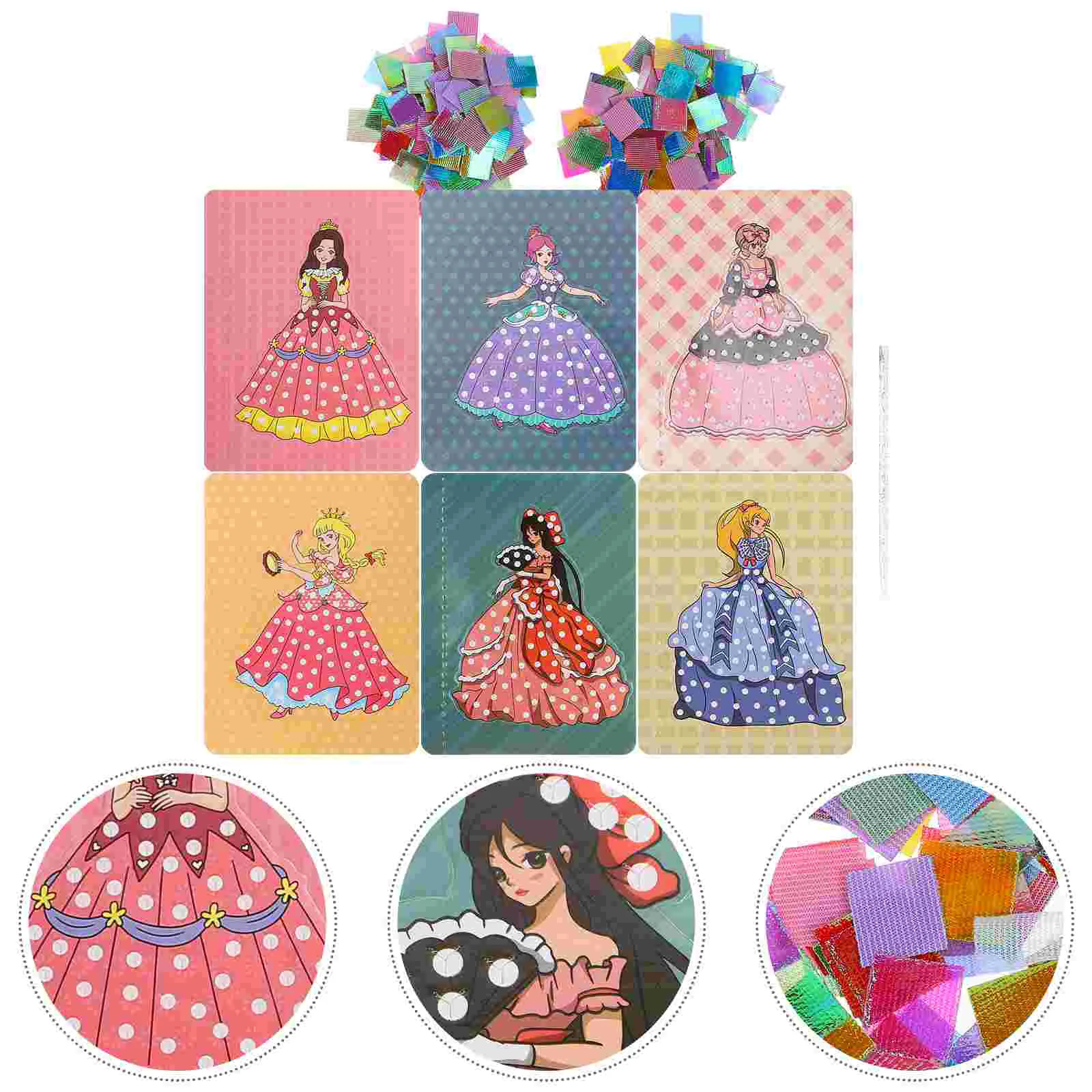 

2 Sets Children Toys Handmade Poke Drawing DIY Sewing Puncture Painting Sticker Book
