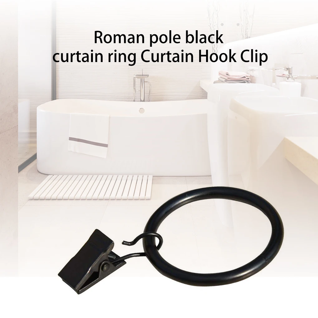 

Pack of 10 Window Curtains Hanging Hook with Clips Gliding Ring Clamps Drape Replacement Living Room Office Hotel