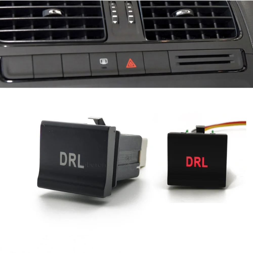 

For VW Polo 6C 2014 2015 2016 Red LED Light Car Daytime Running Light Switch DRL Push Button Switch with Wire Accessories