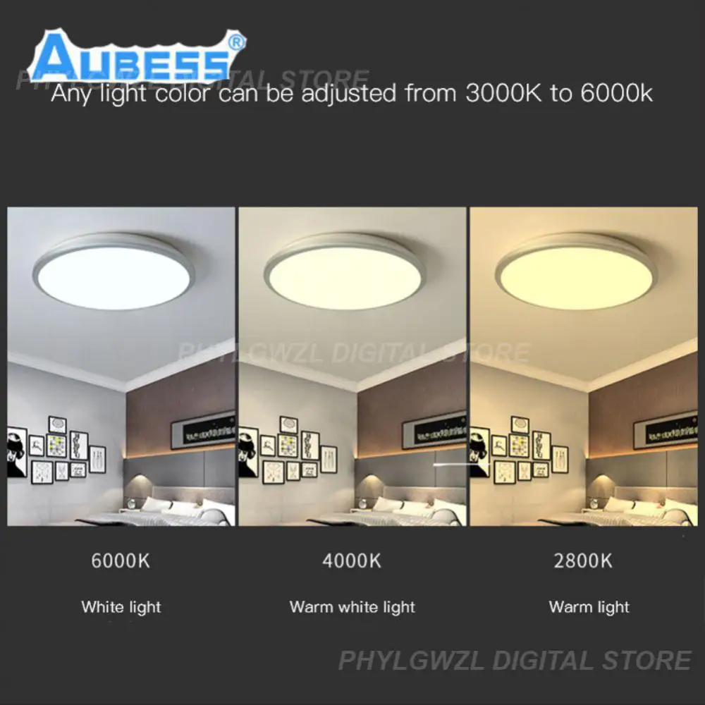 

Dimmable Lighing Ceiling Lamp Rgb Dimmable Modern Nordic Round Light Work With Alexa Google Assistant 24w Tuya Wifi 24w Homekit