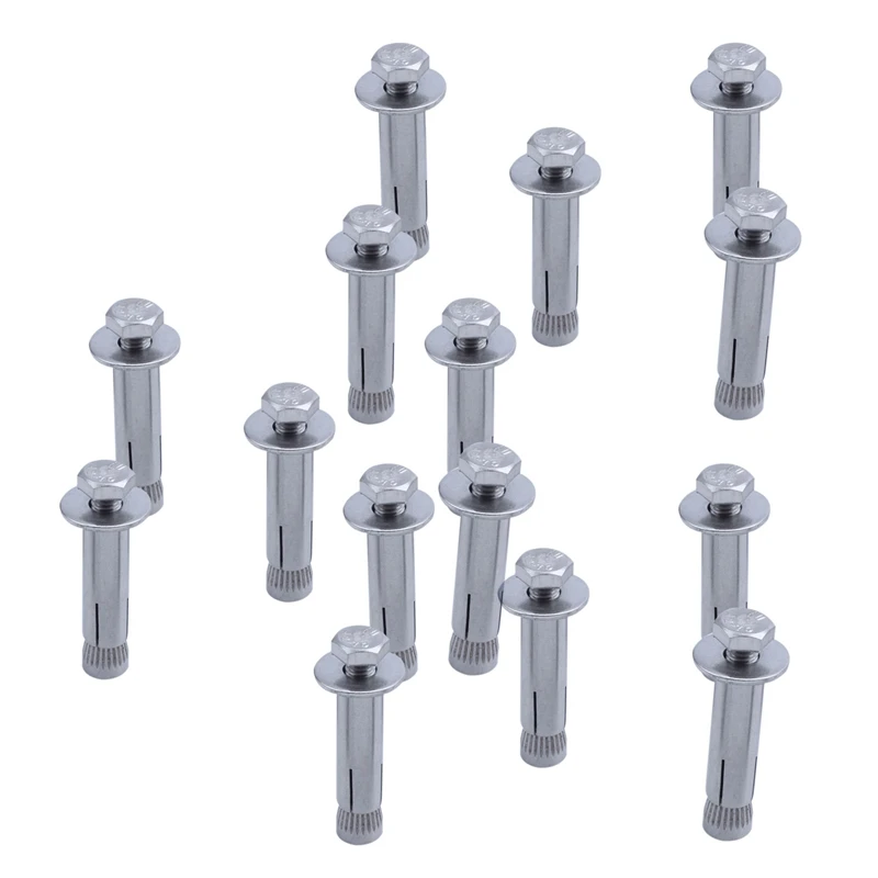 

New M6x40mm Repair Part Hex Head Sleeve Expansion Bolt Anchor Screws 15Pcs