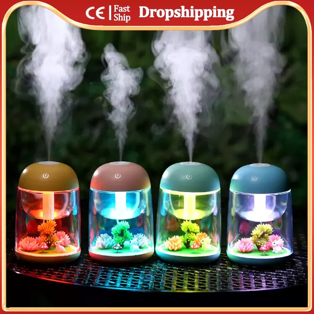 

NEW2023 Mini Air Humidifier Aromatherapy Transparent Micro Landscape Colorful Night Light Essential Oil Aroma Diffuser Air Purif