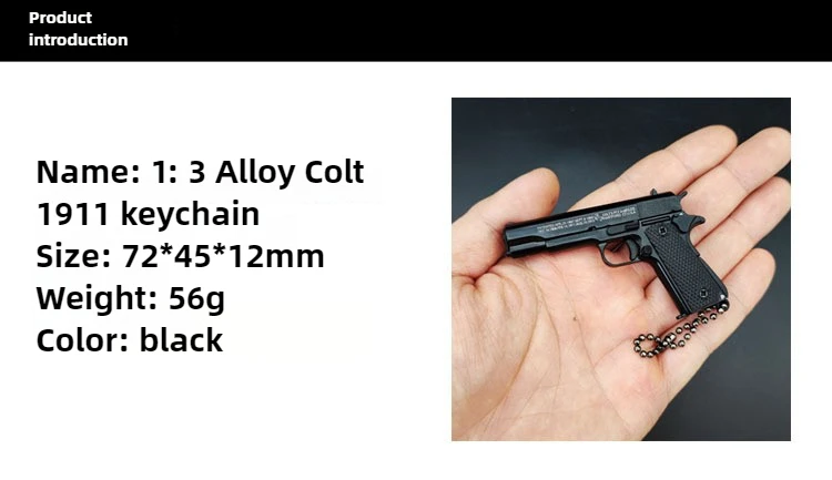 Масштаб 1:3 из сплава Colt 1911 мини-пистолет металлический брелок с пистолетом