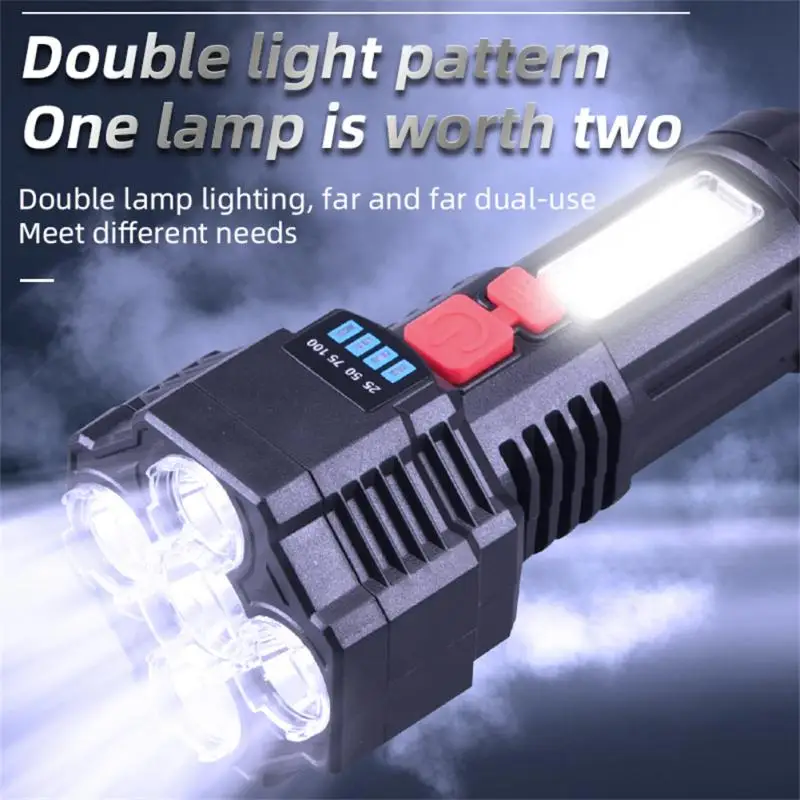 

5 LED Super Bright Flashlight Rechargeable Camping Tent Lamp With Side Lamp Multi Mode ABS Waterproof Fishing Adventure Light
