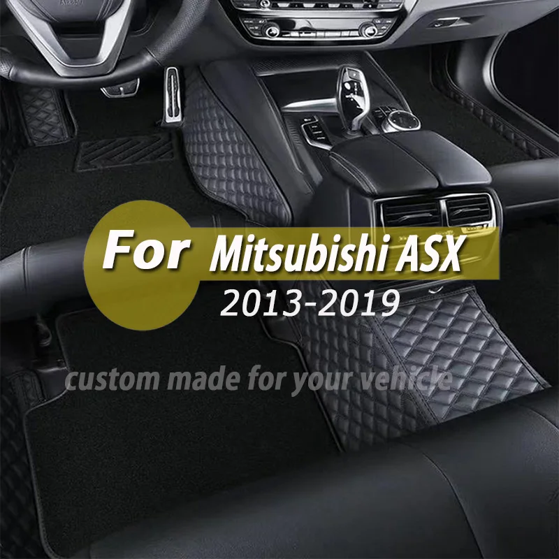 

Custom Made Leather Car Floor Mats For Mitsubishi ASX 2013 2014 2015 2016 2017 2018 2019 Carpets Rugs Foot Pads Accessories