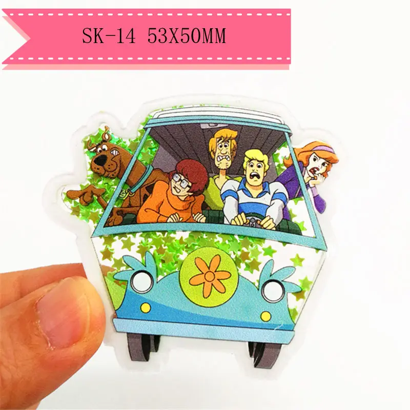 

1pcs cartoon scooby dog Quicksand Acrylic Sequins custom Shaker Resins DIY bow center SK-14