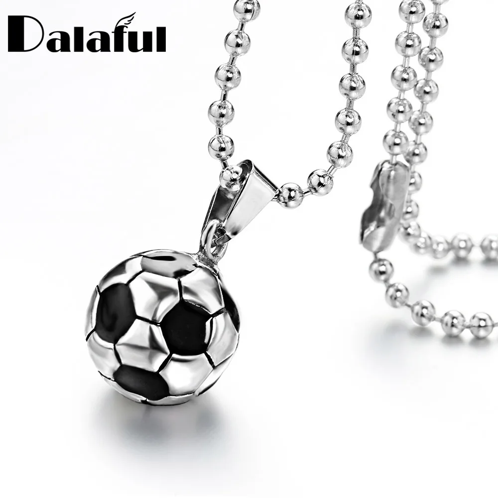 Stainless Steel Football Necklace Titanium Sport Pendant for Men Women Hip Hop Gifts Personality Motion Necklaces X620 | Украшения и