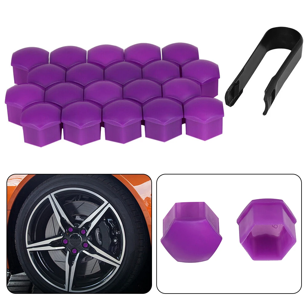 

20pcs 17mm Purple Plastic Car Wheel Nut Lug Hub Screw Rim Bolt Covers Dust Cap Protects Your Bolt Heads From Corrosion With Clip