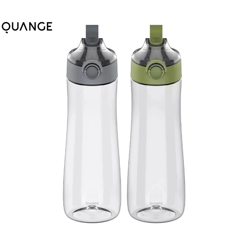 

QUANGE Tritan No BPA Sports Cool Water Bottle Women&Men's Outdoor Portable Anti-fall Clear Cup Waterbottle Straw Hot Tea Infuser