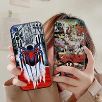 marvels spider man phone case for xiaomi redmi 7s 7 7a note 7 pro luxury ultra shockproof soft silicone cover funda black