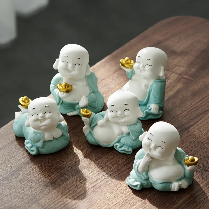 

Creative Financial Ornaments Ceramic Maitreya Buddha Tea Pet Cute Little Maitreya Home Decoration Desktop Decoration Technology
