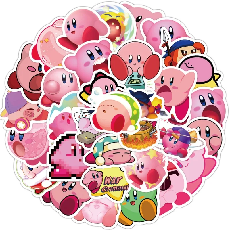 40 шт., стикеры в стиле аниме Kirby, Мультяшные канцелярские принадлежности, чашка для воды, костюмы, холодильник, автомобильные аксессуары, декоративные наклейки, подарки
