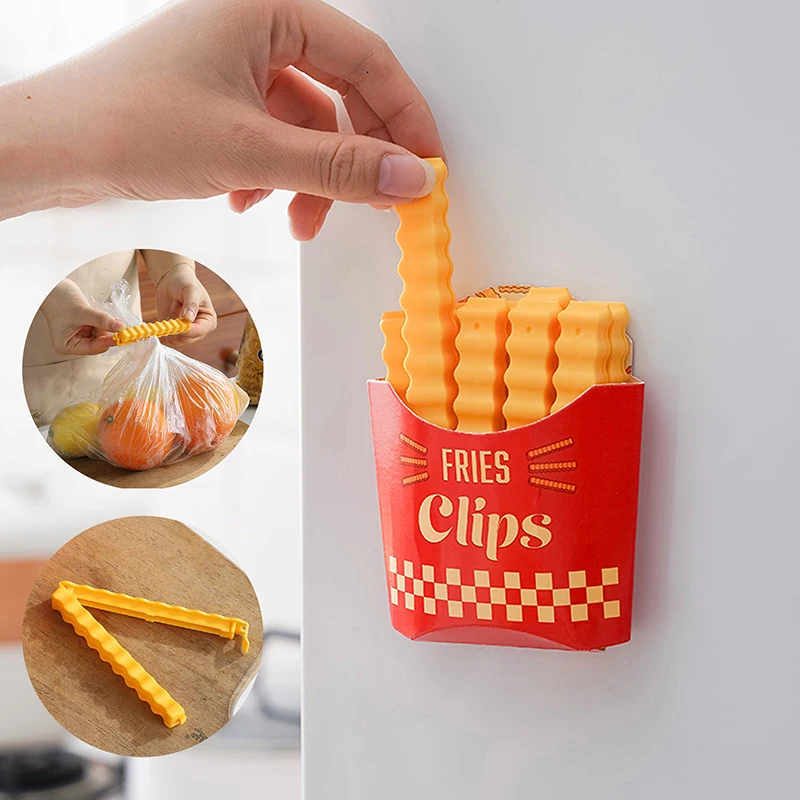 

Snack Bag Sealing Clip Cute French Fries Sealing Clip Storage Box Moisture-proof Preservation Clip Food Sealing Refrigerator Sti