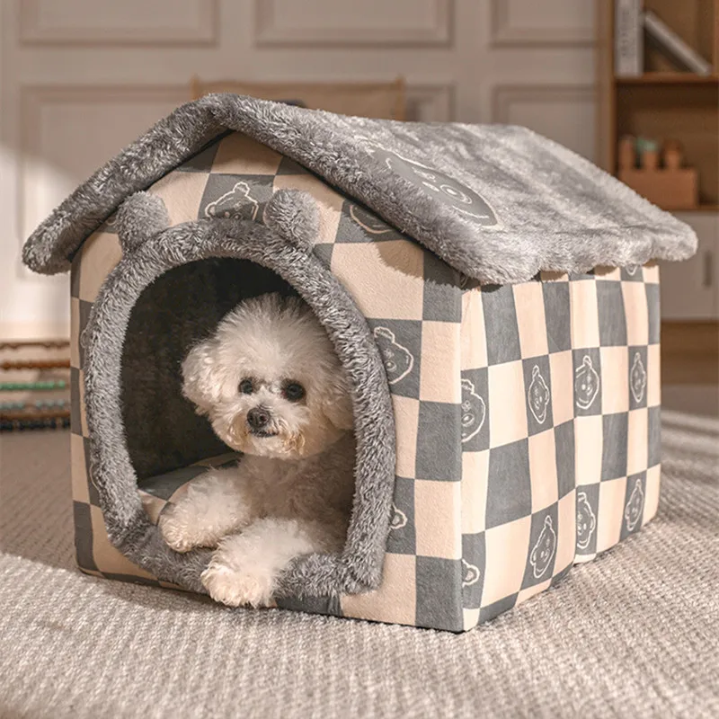 

Foldable Dog House Kennel Bed Mat For Small Medium Dogs Cats Winter Warm Cat bed Nest Pet Products Basket Pets Puppy Cave Sofa