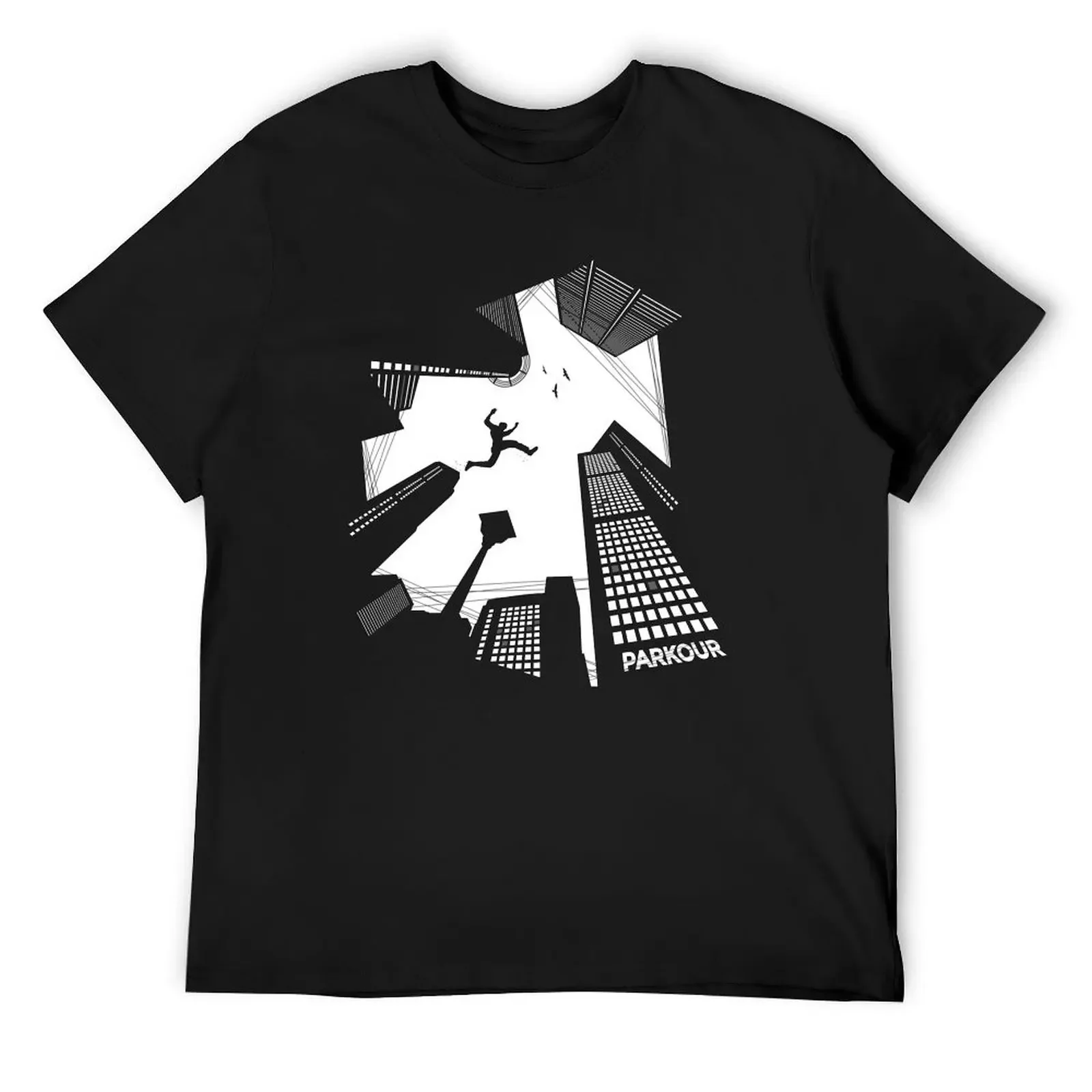 Паркур экстремальный спорт. Футболка футболки синий замок Мужская одежда
