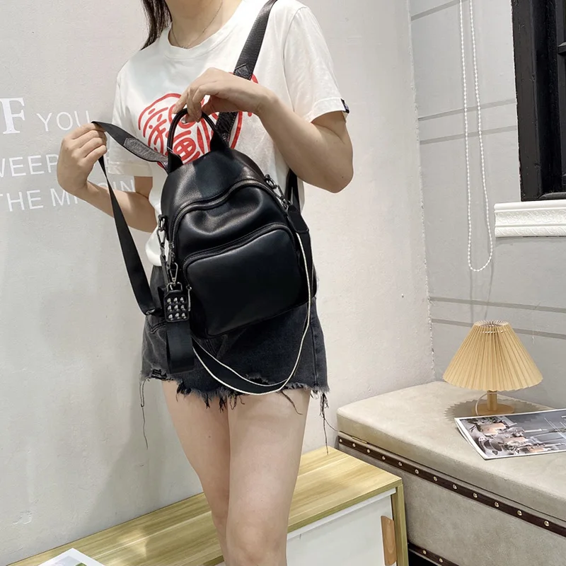 Женский рюкзак из 100% мягкой телячьей кожи AODUX двухфункциональный натуральной