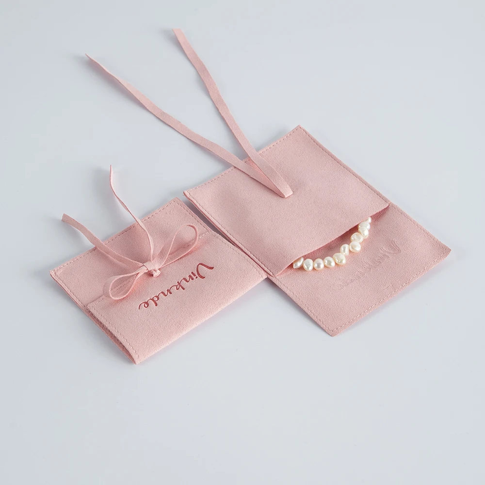 Wholesale Custom Jewellery Drawstring Bag Pouch Multifunction Suede Microfiber Jewelry Rings Earrings Packaging Bag With Logo