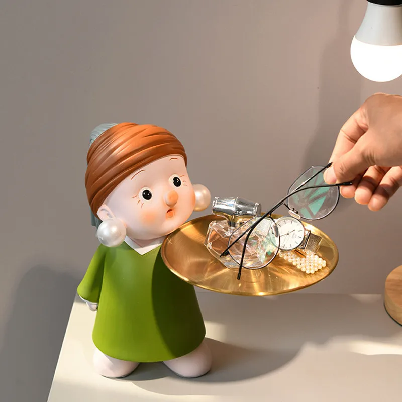 

Креативные фигурки для девочек, украшение для дома, художественная портретная скульптура, статуя, настольное украшение, лоток для фруктов и...