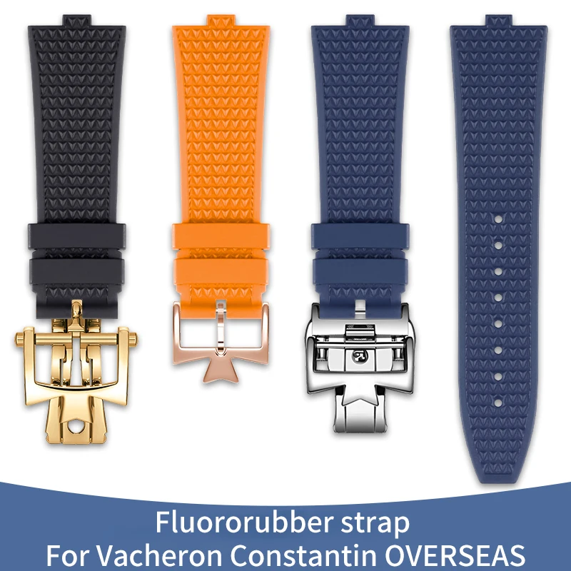 Фото Ремешок из фторкаучука для оригинального Vacheron Constantin OVERSEAS 4500V, 4520V, 4300V, 7900V, выпуклый высококачественный ремешок vc 7 мм №1