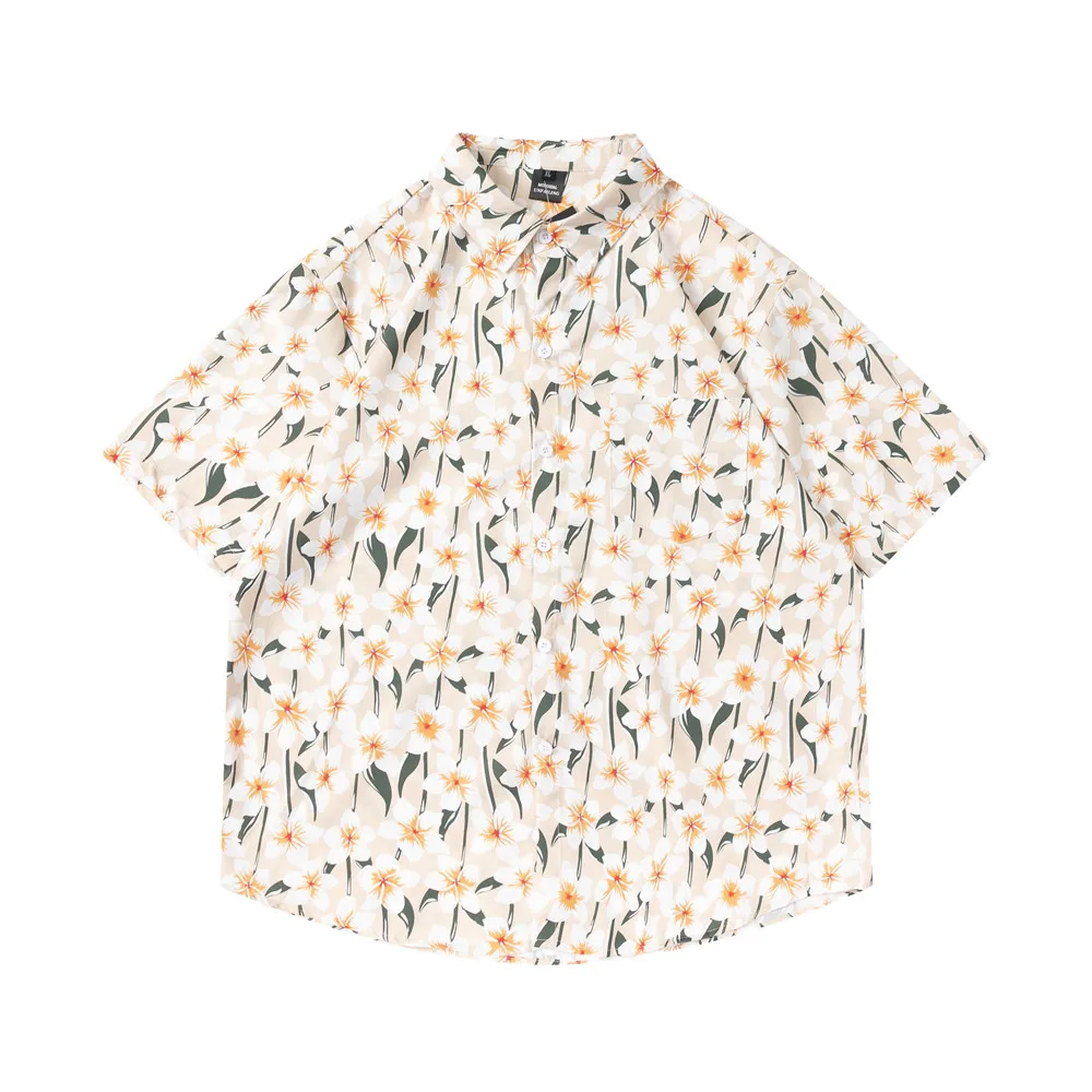 

OSCN7 Casual Street Printed Short Sleeve Shirt Men 2022 Hawaii Beach Oversize Women Fashion Harujuku Shirts for Men 22013