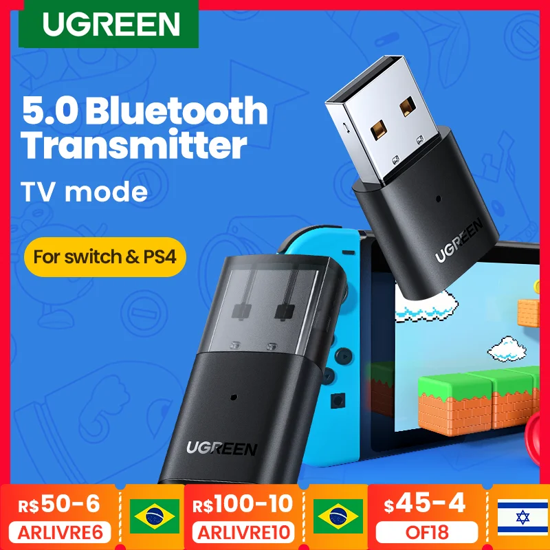 

UGREEN USB Bluetooth 5,0 передатчик аудио адаптер для Airpods ПК PS4 Pro Nintendo переключатель Bluetooth адаптер ТВ режим