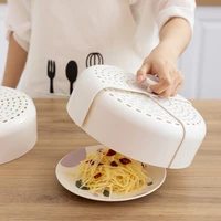 foldable microwave food cover plastic anti mosquito breathable food cover safe vent kitchen tools reusable leftovers dust cover
