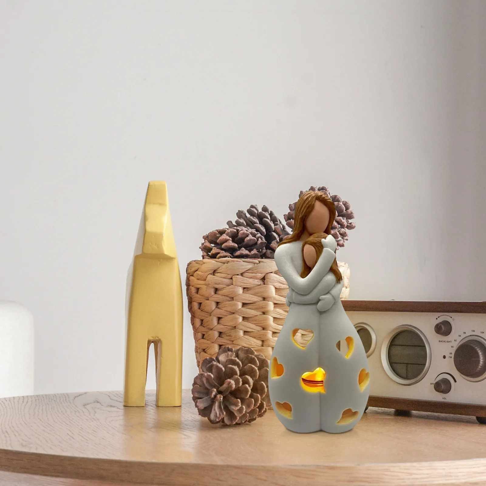 

Mother's Day Gift Statue Candle Flickering LED Candle Holder Long Lasting Sentimental Gift For Mother