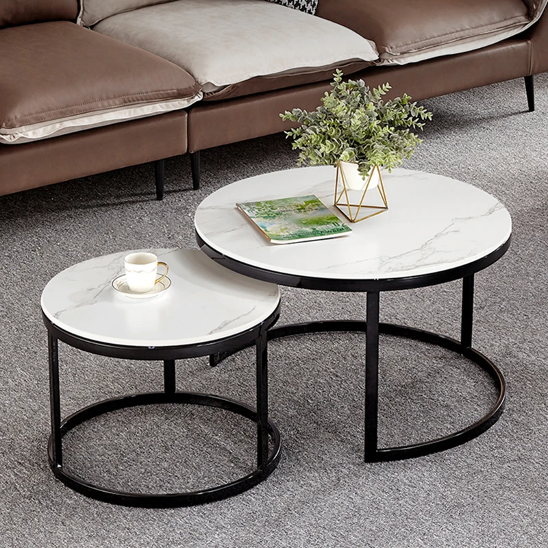 

Stainless Steel Design Coffee Table Modern Hardcover Balcony Living Room Table Marble Center Mesa De Centro De Sala Furniture