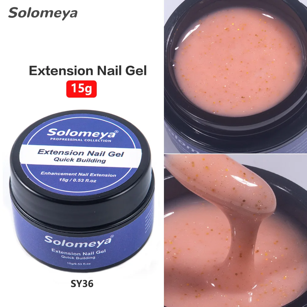 

Solomeya Glitter Gel Nail Polish Quick Building Gel For False Nail Extension Self Leveling Gel Varnish Long Lasting Gellak