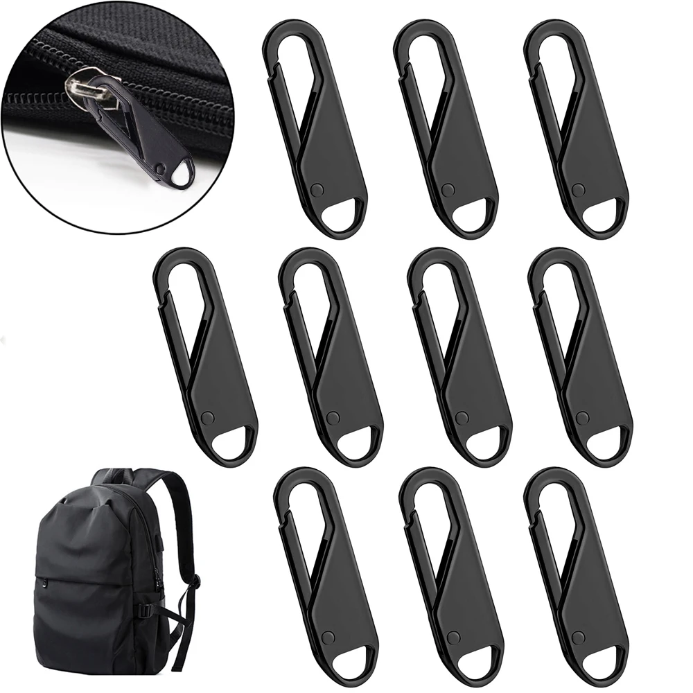 

8/10Pcs Universal Zipper Pull Replacement Zipper Repair Kit Detachable Zipper Fixer Metal Zipper Head Pull Tab General